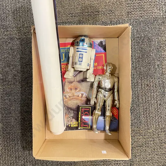 Star Wars C1978 R2-D2 C-3PO Paper back Poster and Jedi Compendium Folio