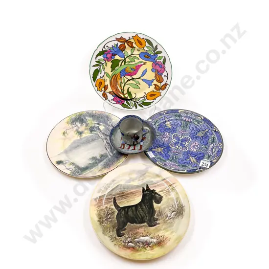 Four RD Plates together with Titanian Cup & Saucer