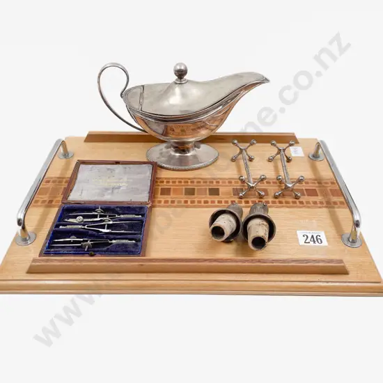 Quantity of Assorted Vintage on Inlaid Tray