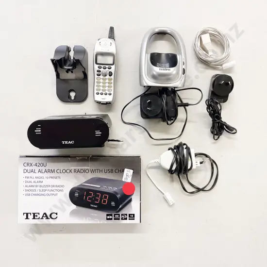 Boxed Alarm Clock and Digital Telephone