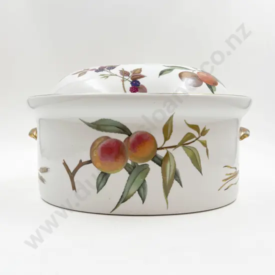 Large Royal Worcester Evesham Lidded Casserole Pot