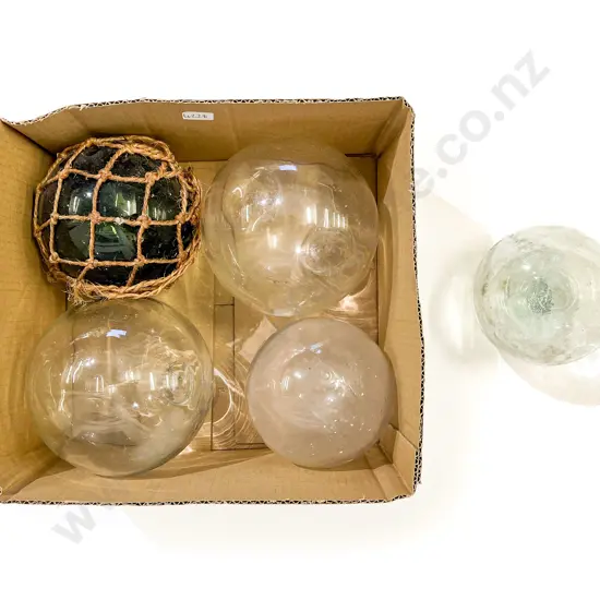 Five Assorted Vintage Glass Orbs