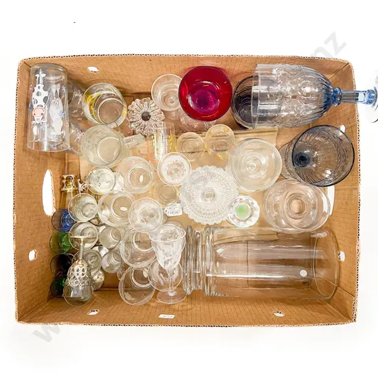 Box Quantity of Assorted Glassware