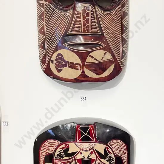 Two Tourist Artefact Wall Hung Masks