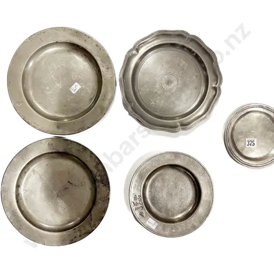 5 Geo III Pewter Plates
