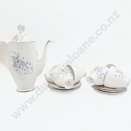 Royal Albert "Buttons & Bows" Six Place Part Coffee Set