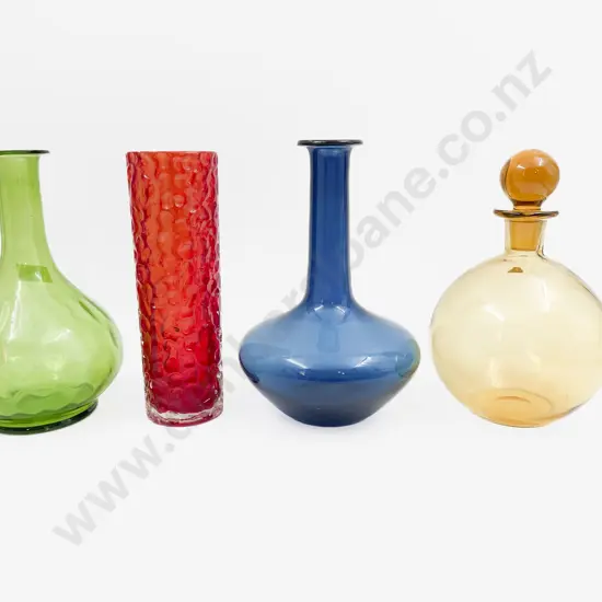 Four Pieces of Assorted Coloured Glassware