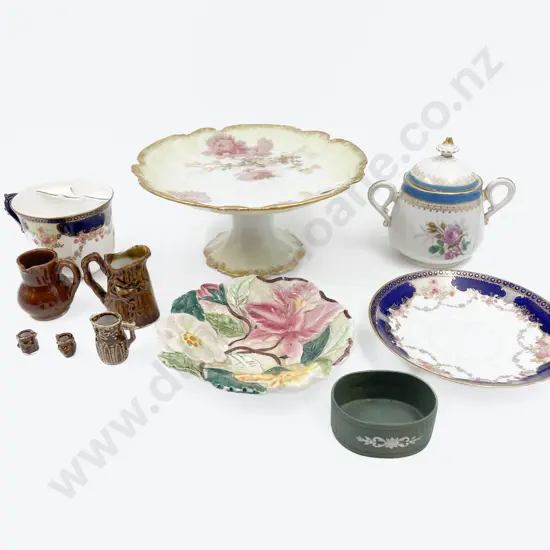 Quantity of Assorted China on Decorative Comport