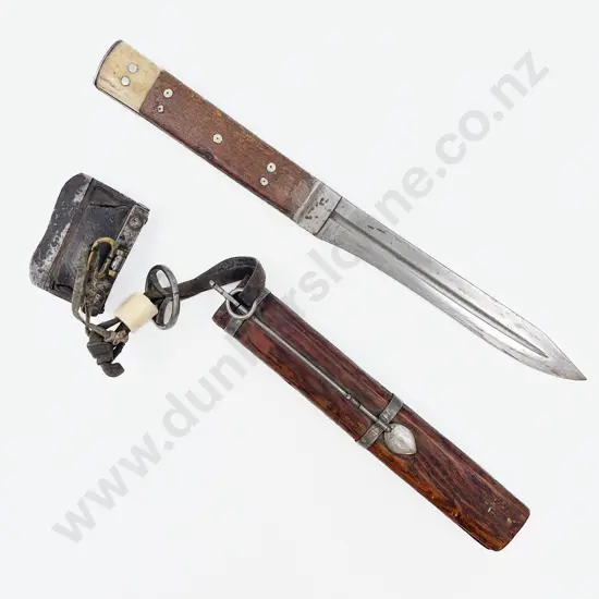 Vintage Utility Knife with Tobacco Pouch Attachment