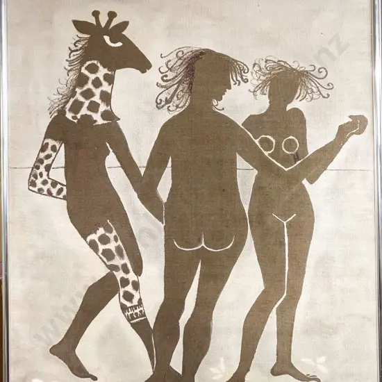 Dina Priestley - Silhouetted Dancing Figures - Mixed Media