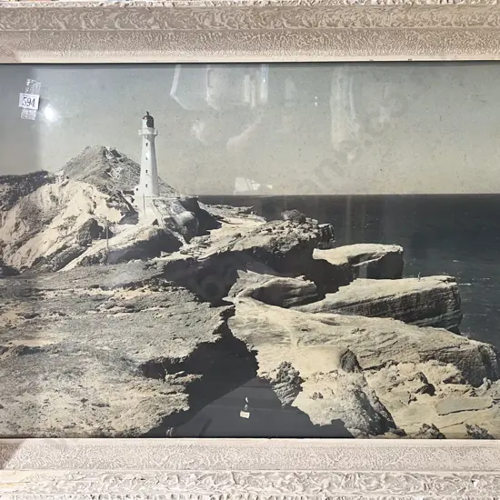 Vintage Photographic Print of a Lighthouse