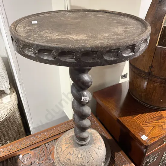 Oak Plant Stand with Barley Twist Support