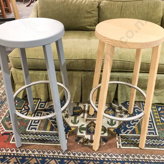 Two Circular Bar Stools
