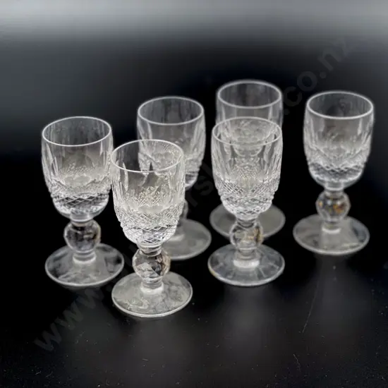 Six Waterford Crystal Liqueur Glasses