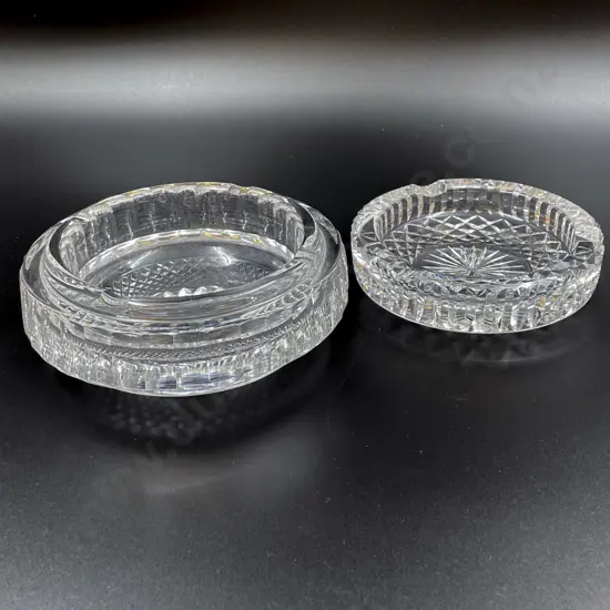 Two Waterford Crystal Ashtrays