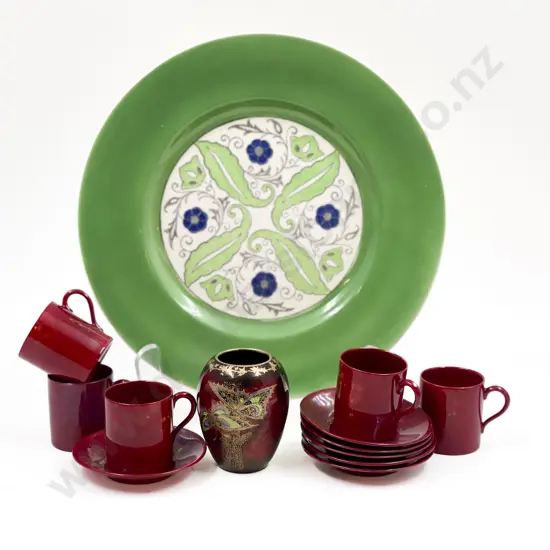 Five RD Flambe Coffee Cans & Saucers and Assorted