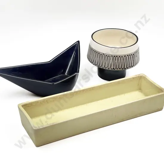 Three Pieces of Glazed Japanese Pottery