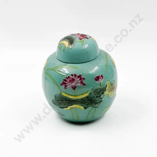 C20th Polychrome Glazed Ginger Jar (lid broken)