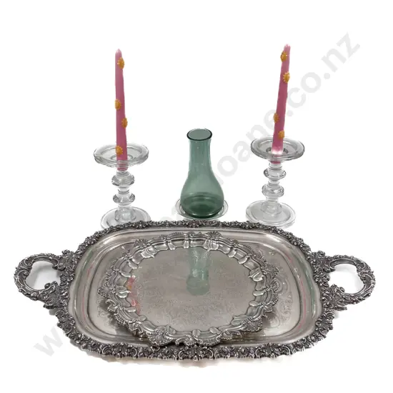Ornate S/P Double Handled Tray & Assorted