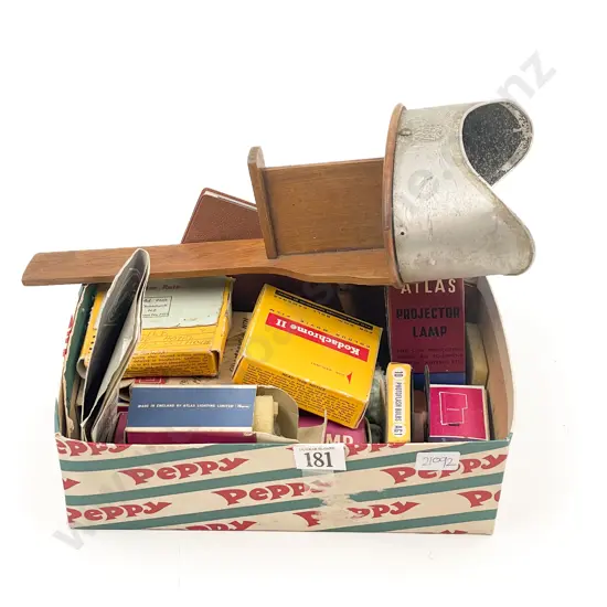 Quantity of Assorted Projector Lamps & Accessories together with Stereoscope