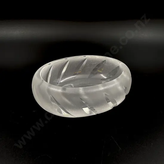 Lalique Frosted Glass Oval Bowl
