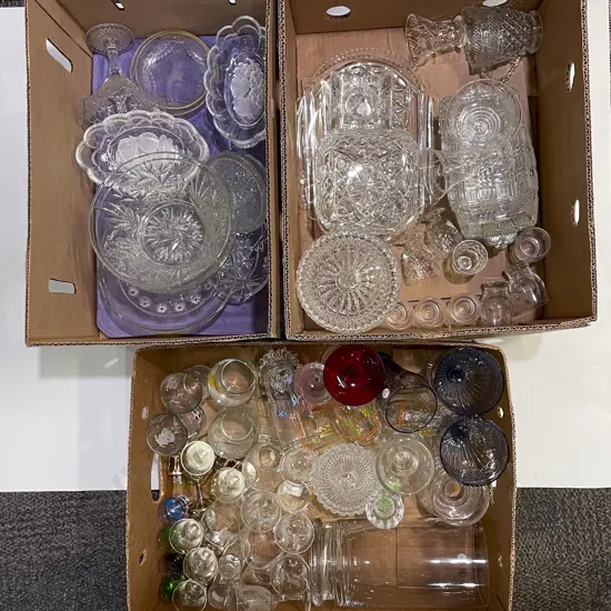 Three Boxes of Assorted Crystal & Glassware