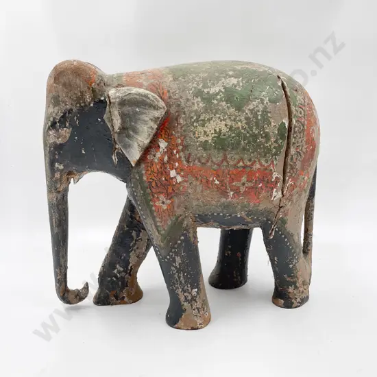 Antique Wooden Indian Elephant