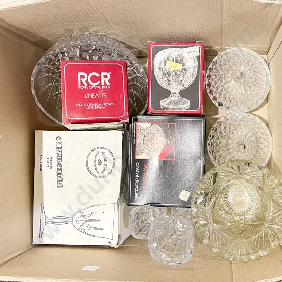 Box of Assorted Crystal & Glassware