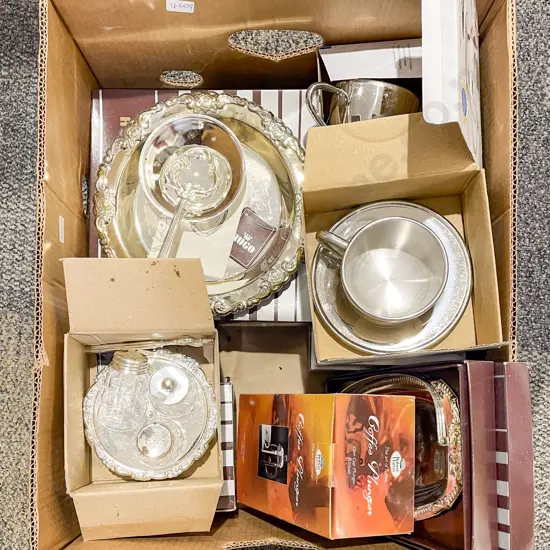 Quantity of Assorted Single Boxed Silver Plate Items etc