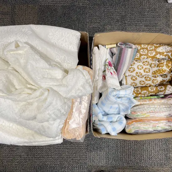 Two Boxes of Assorted Linens