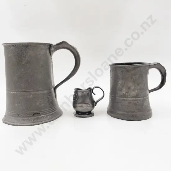 Two Pewter Tankards & Other