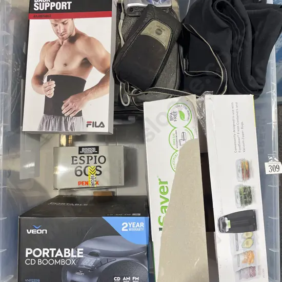 ** DESCRIPTION CHANGE* Quantity of Assorted incl Boxed Sunbeam Vaccum Sealer & Portable CD Boom Box etc