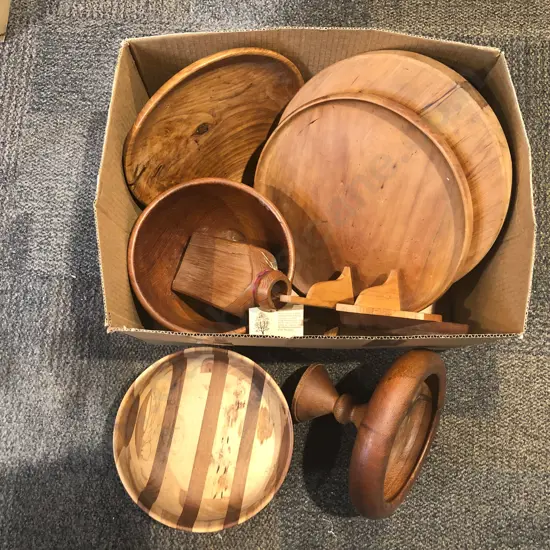 Box of Assorted Woodware