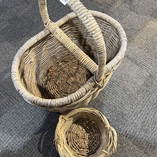 Two Vintage Wicker Baskets