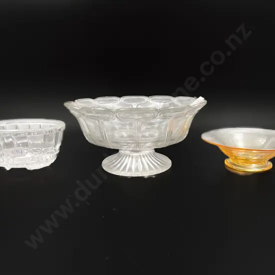 Glass Jelly Mould with Whitefriars Pedestal Dish & Other