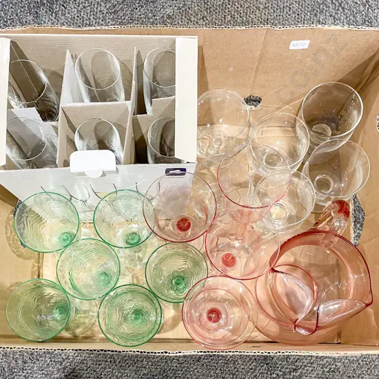 Box Quantity of Assorted Glassware