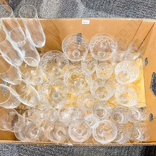 Box Quantity of Assorted Crystal & Glassware
