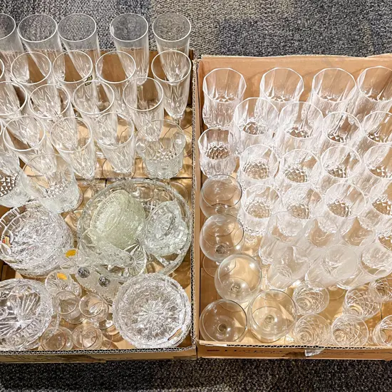 Two Boxes of Assorted Crystal & Glassware