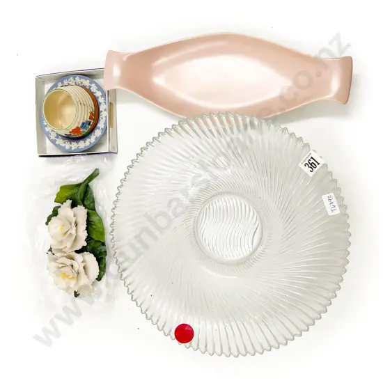 Small Quantity of Assorted China incl Clarice Cliff together with Capodimonte Flower Ornament etc