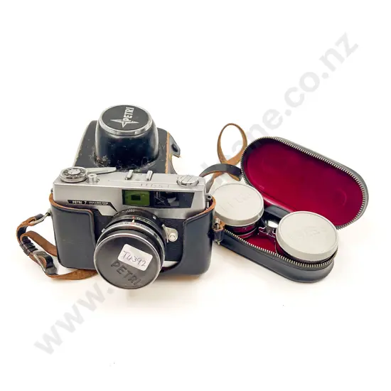 Petri Vintage Camera with Assorted Lenses
