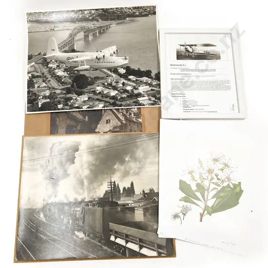 Two Black & White Aviation Photographs together with Three Others