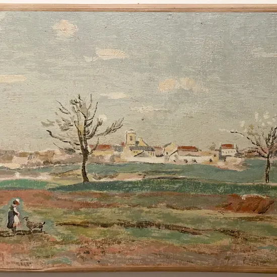 After Camille Corot - Village De Rosny - Reproduction Print On Canvas