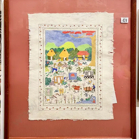 Julee Johnston - "Along the Kings Road" - Gouache on Masi