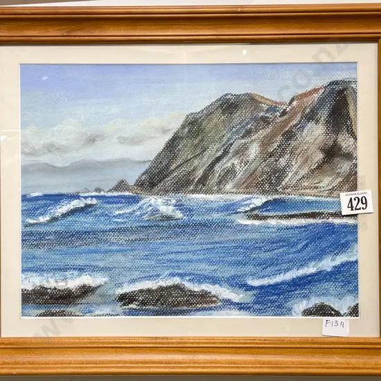 Unsigned Coastal Scene - Pastel on Paper