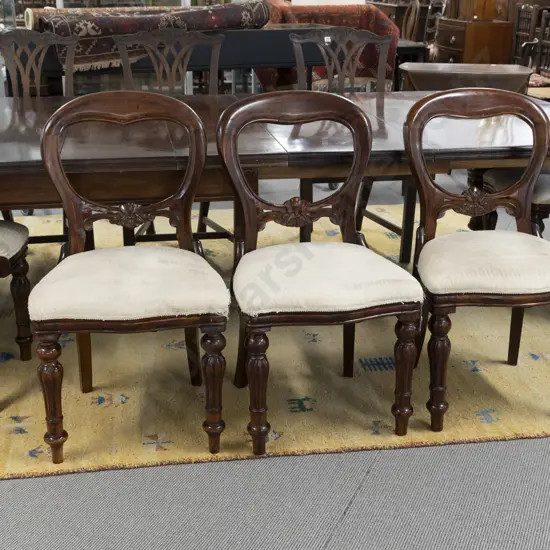 Set Of 8 Vict Style Balloon Back Dining Chairs