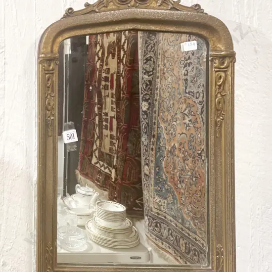 Gilt Frame Arch Topped Wall Mirror