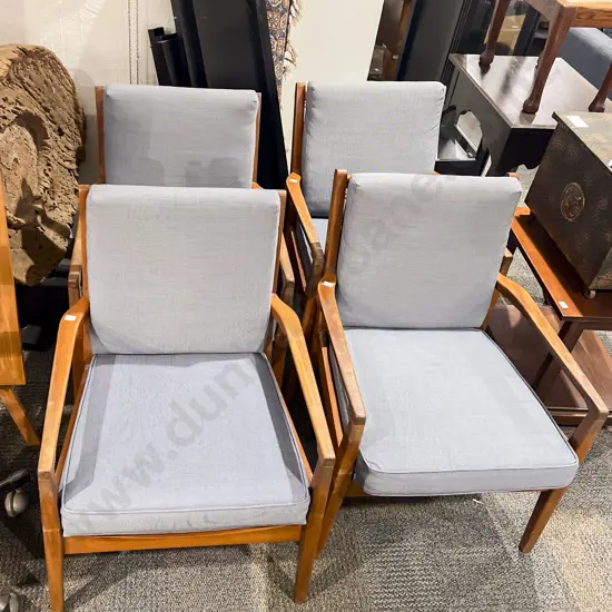 Set of Four Mid Century Side Armchairs