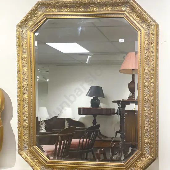 Decorative Gilt Framed Bevel Edged Wall Mirror