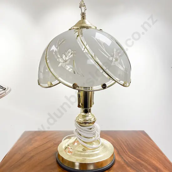Brass & Glass Shade Table Lamp