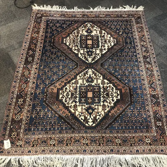 Persian Floor Rug with Row of Three Centralized Medallions